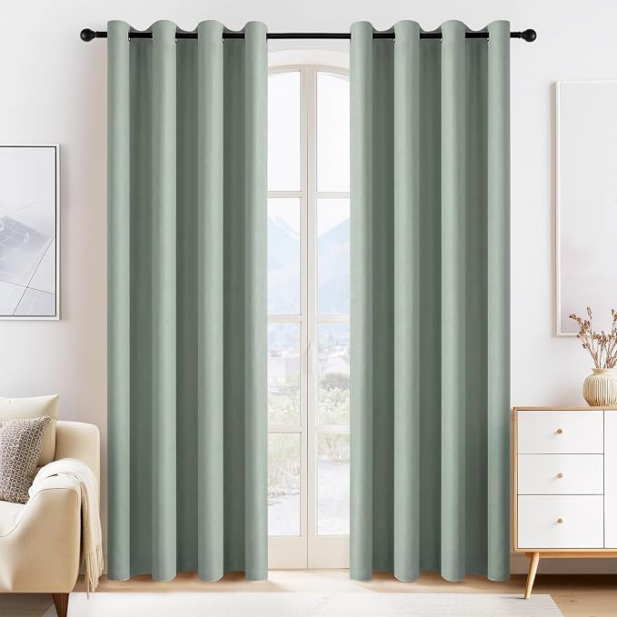 PONY DANCE Sage Green Curtains by PONYDANCE