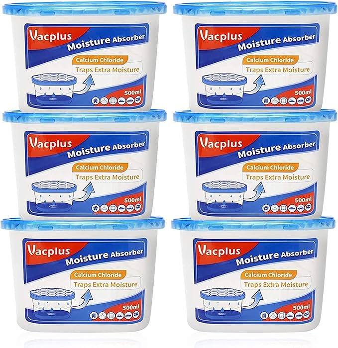 Vacplus Moisture Absorbers 6 Pack, 10.5 Oz Portable Humidity Absorber Boxes by Vacplus