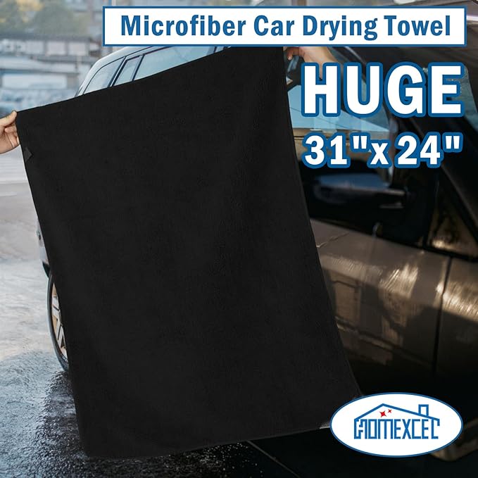 HOMEXCEL Professional Large Microfiber Car Drying Towels 4 Pack, Lint Free - Image 4