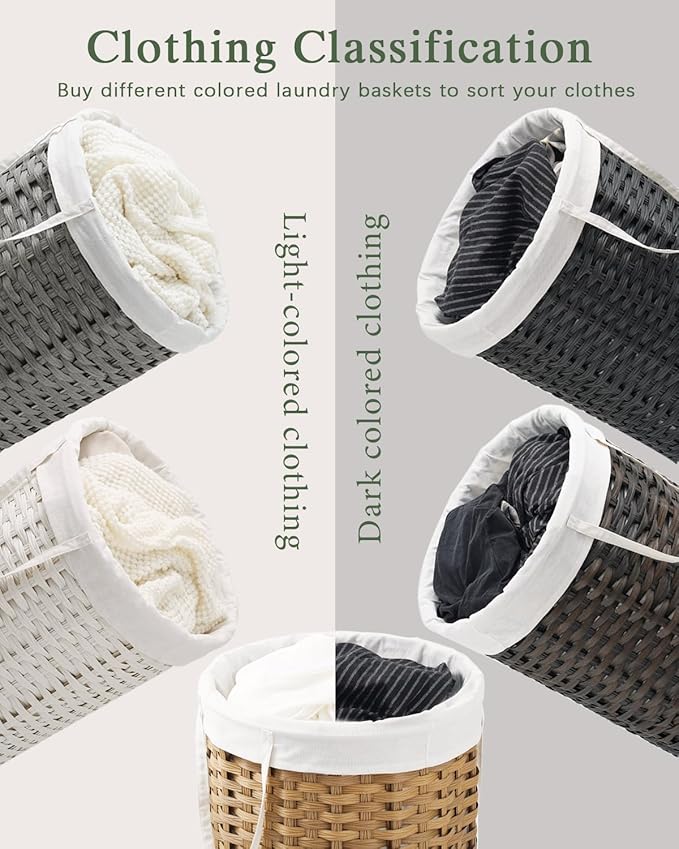 Laundry Hamper with Lid Laundry Basket with Lid 19.0 Gal Round Laundry Basket - Image 3