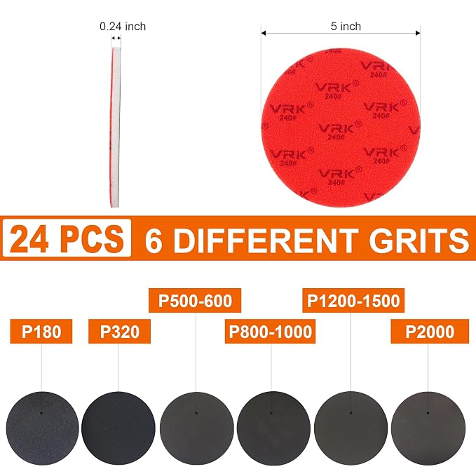 24 PCS 5 Inch Sanding Sponge Discs - Image 2