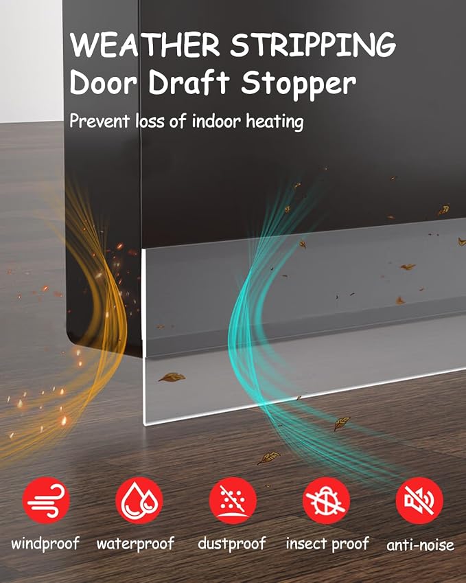 Silicone Weather Stripping, 2 inch x 20 Ft Door Draft Stopper, Window Seal Strip - Image 4