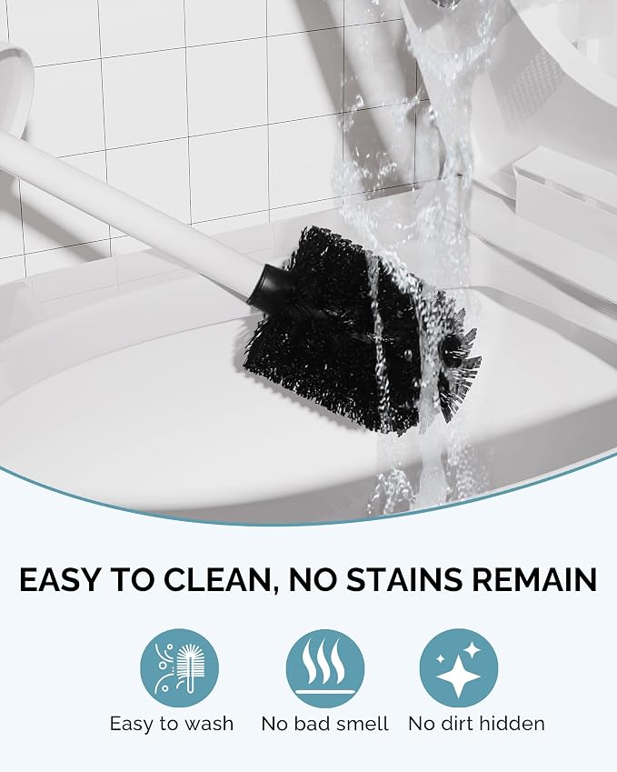 Toilet Brush and Holder Set, 2 Pack Stainless Steel Toilet Bowl Brush - Image 5