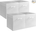 StorageWorks White Storage Cubes, 13-inch Leather Bins by StorageWorks