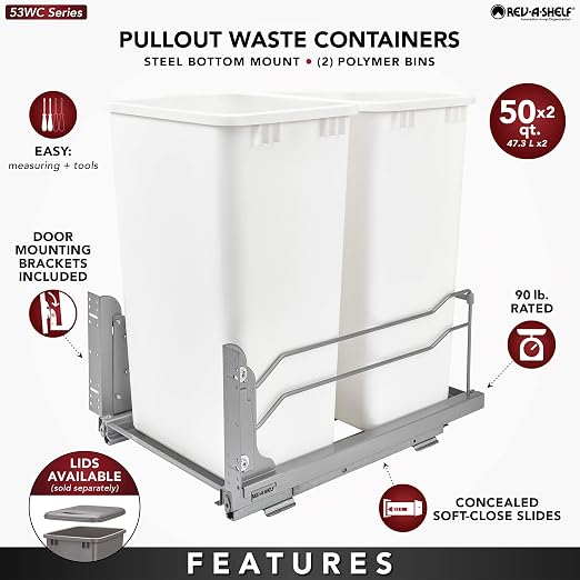 Rev-A-Shelf Double Pullout Trash Cans - Image 3