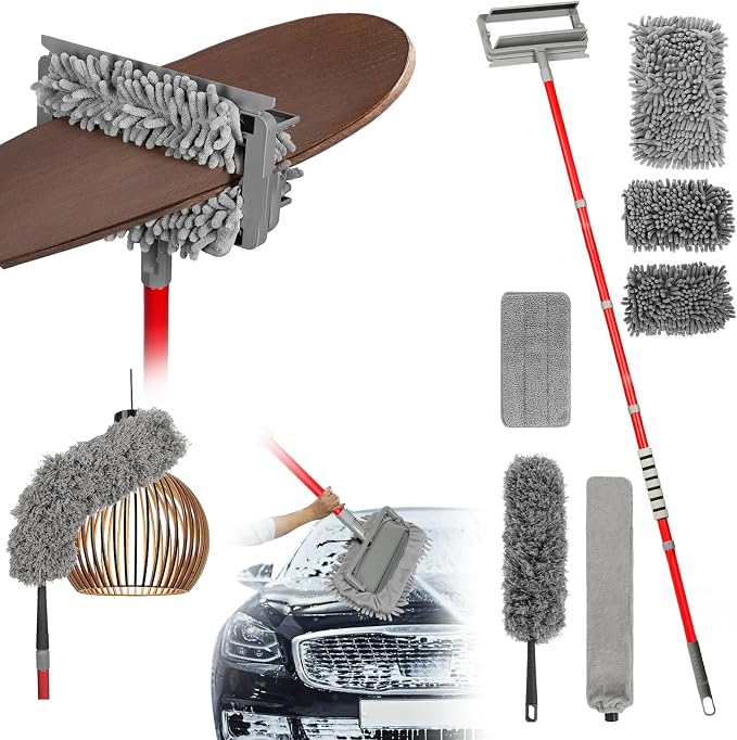 Ceiling Fan Cleaner Duster, 75‘’ Extendable Long Handle Ceiling Fan Blade - Image 9