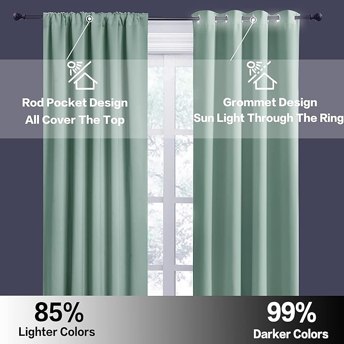 RYB HOME Bedroom Curtains Short - Image 6