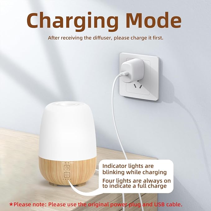 150ML Cordless Essential Oil Diffuser, Built-in 6000mAH Rechargeable Battery - Image 3