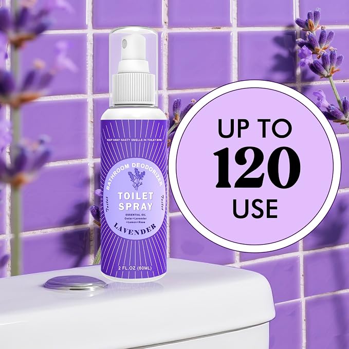 Toilet Spray Travel Size Lavender, Air Freshener Bathroom Spray, 2 Pack - Image 4