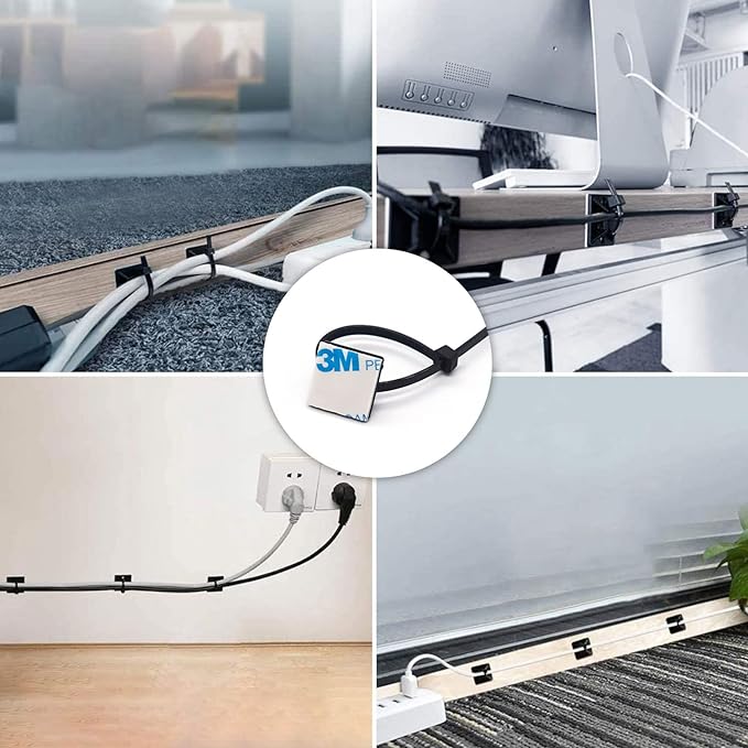 Strong Back-Glue Self Adhesive Cable Zip Tie Mounts Kit - Image 7