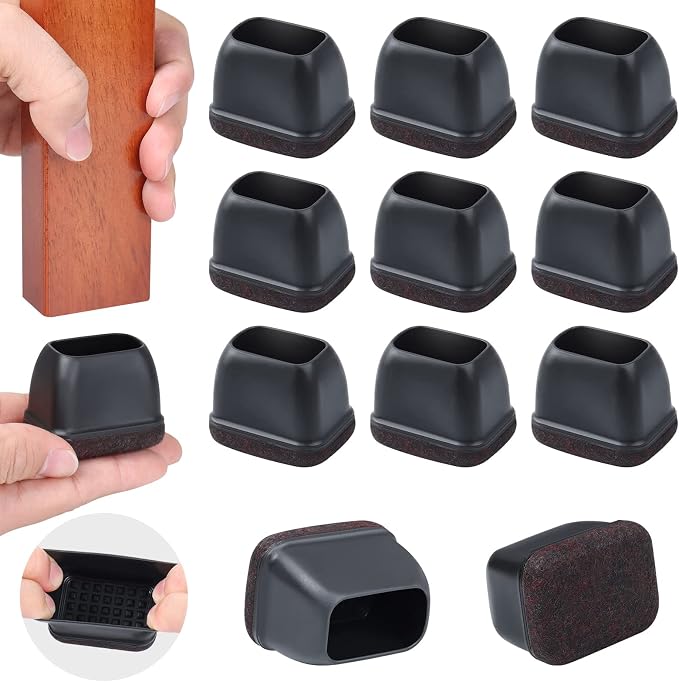 Ezprotekt 16 Pcs Rectangle Silicone Chair Leg Floor Protectors, Felt Rectangle by VisittheEzprotekt