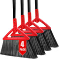 Heavy Duty Broom of Outdoor and Indoor, 4 Packs Upgraded Commercial Angle Brooms by PUTNATRUE