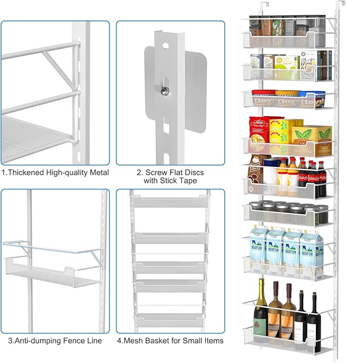 Over the Door Pantry Organizer, 8-Tier Over the Door Organizer - Image 5