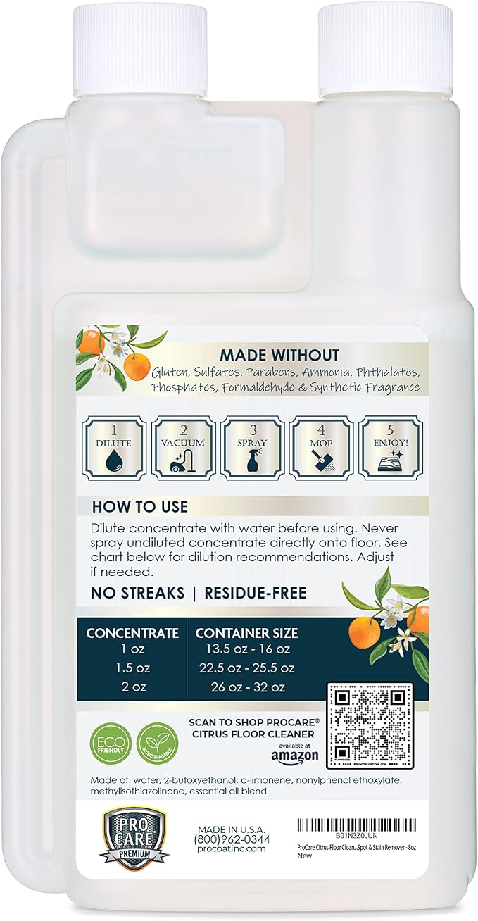 ProCare Citrus Floor Cleaner Concentrate | Vinyl, Stone & Laminate Floor Cleaner - Image 7