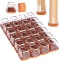 Square Chair Leg Floor Protectors Large 24Pcs, Silicone Chair Leg Protectors by YTEACIUL