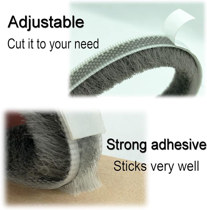 Weather Stripping Brush for Sliding Windows/Doors Frame Side, Pile Self - Image 4