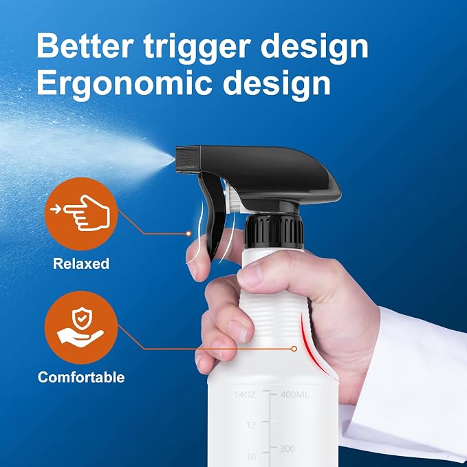 Veco Spray Bottle with Measurements and Adjustable Nozzle, HDPE Plastic Spray - Image 6