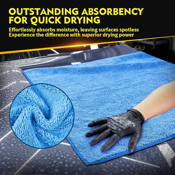 HOMEXCEL Car Drying Towels, 2 Pack Professional Microfiber Towels - Image 4
