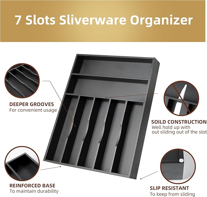 Silverware Organizer Kitchen Drawer Organizer Utensil Organizer Bamboo - Image 3