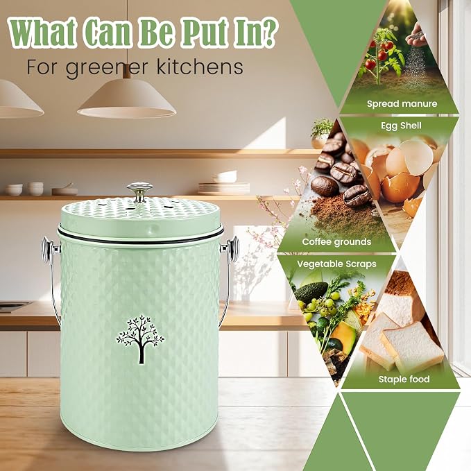 AOSION Countertop Compost Bin Kitchen，Odorless Indoor Compost Bin - Image 4