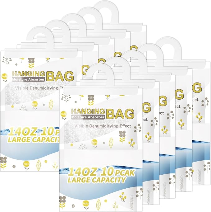Vacplus Moisture Absorbers, Hanging Closet Dehumidifier Bags, Humidity Packs by Vacplus