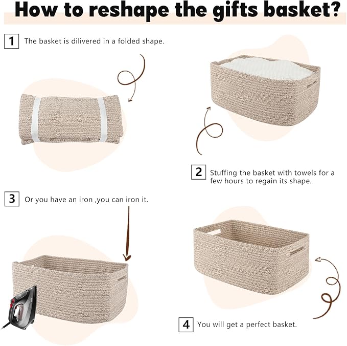 OIAHOMY Storage Basket for Shelves, Closet Cube Storage Bins Baskets for - Image 7
