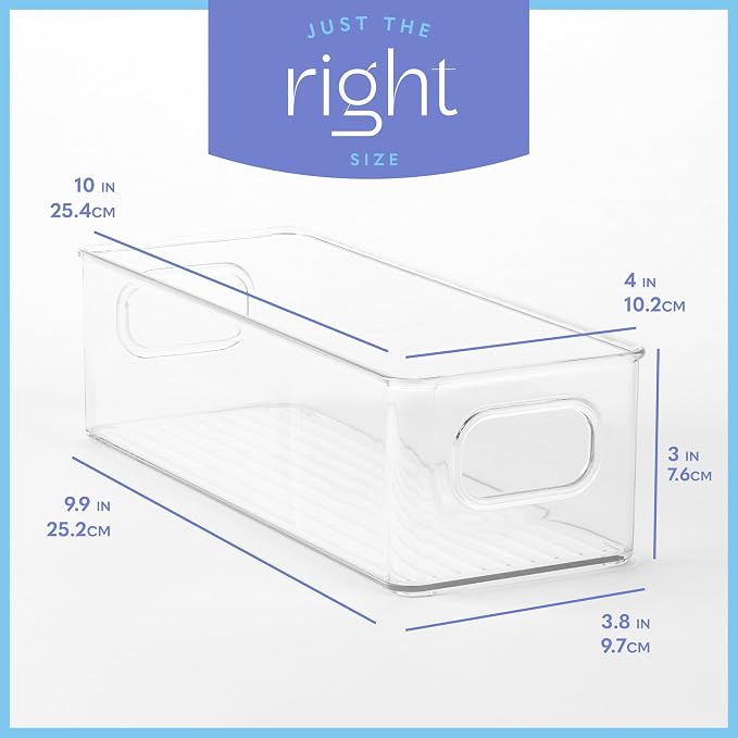 Plastic Food Storage 4 Pack Clear Container Bin - Image 3