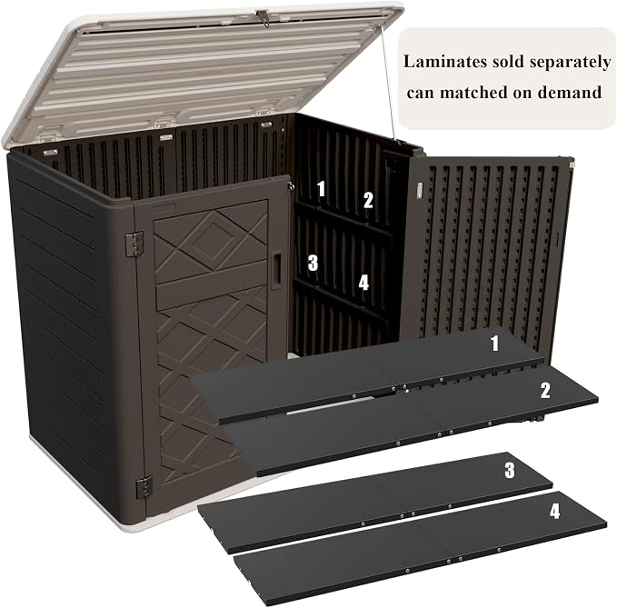ZZM Large Outdoor Storage Shed, 48 Cu Ft Resin Versatile Storage Cabinet - Image 7