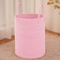 Large Woven Laundry Basket Hamper, 60L Cotton Rope Storage Bin by JMvicyroam