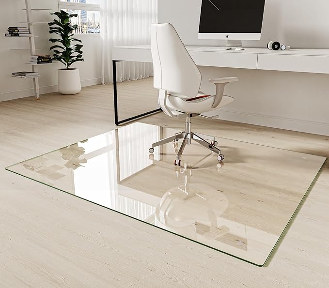 Koonmi Tempered Glass Chair Mat 51"x63" by KOONMI