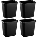 Black Small Trash Can 4Pack, 2Gallon/8 L Plastic Office Trash Can Garbage Can by Halyuhn