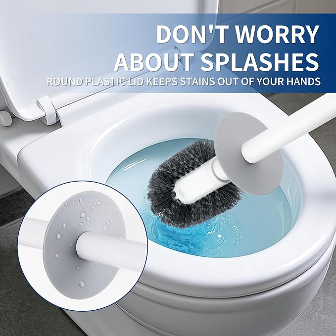 Toilet Brush & Holder Set, 2 Pack Toilet Brushes - Image 3