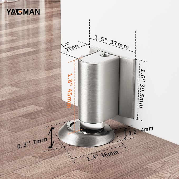1 Pack Magnetic Door Stoppers Retractable Bottom of Door Holder No Drilling - Image 2