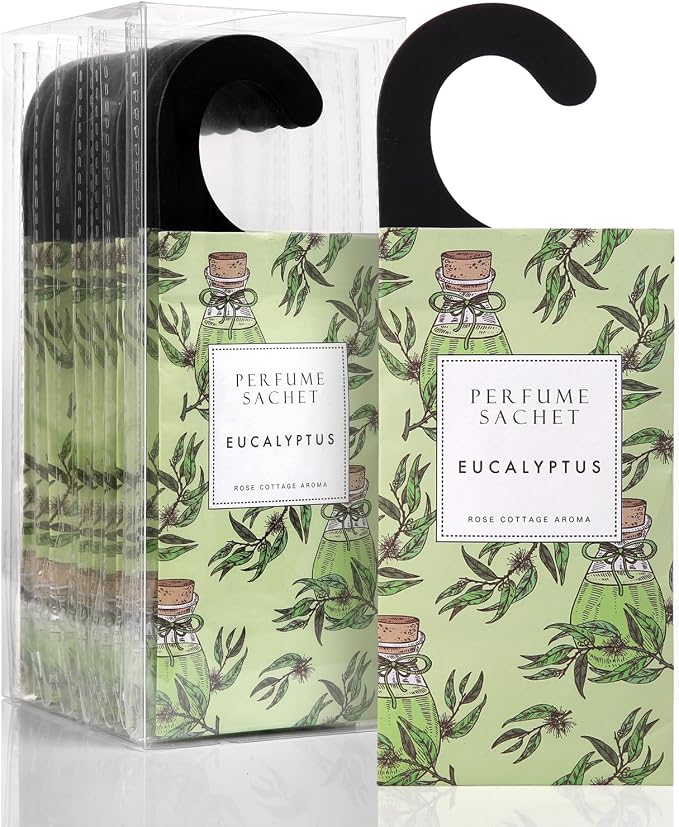 ROSE COTTAGE Large 12 Packs Eucalyptus Hanging Closet Air Freshener Scented by ROSECOTTAGE