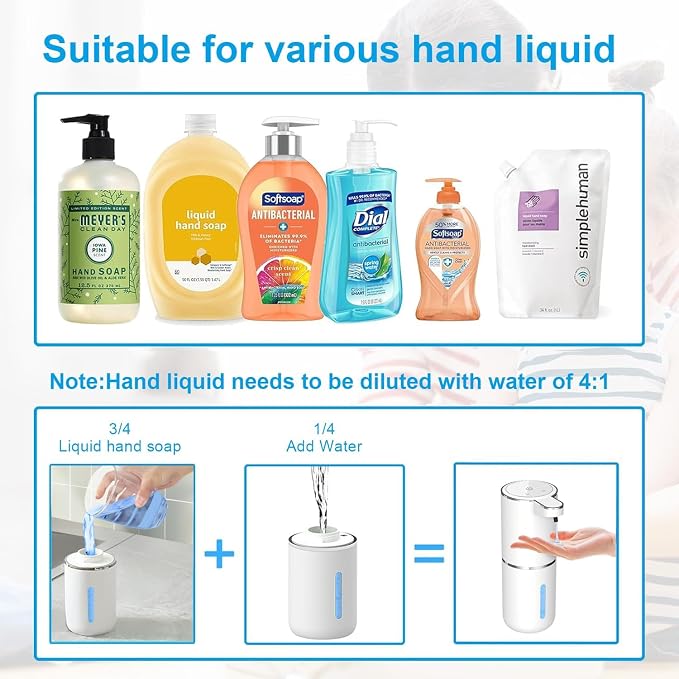 Automatic Liquid Soap Dispenser Bathroom Kitchen Dish Liquid Body Shampoo - Image 7