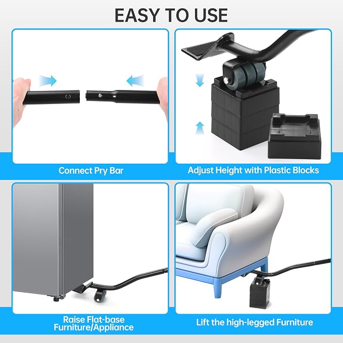 Furniture Lifter Tool, Appliance Lifter, Save 80% Effort, Lift Up to 400 Pounds - Image 6