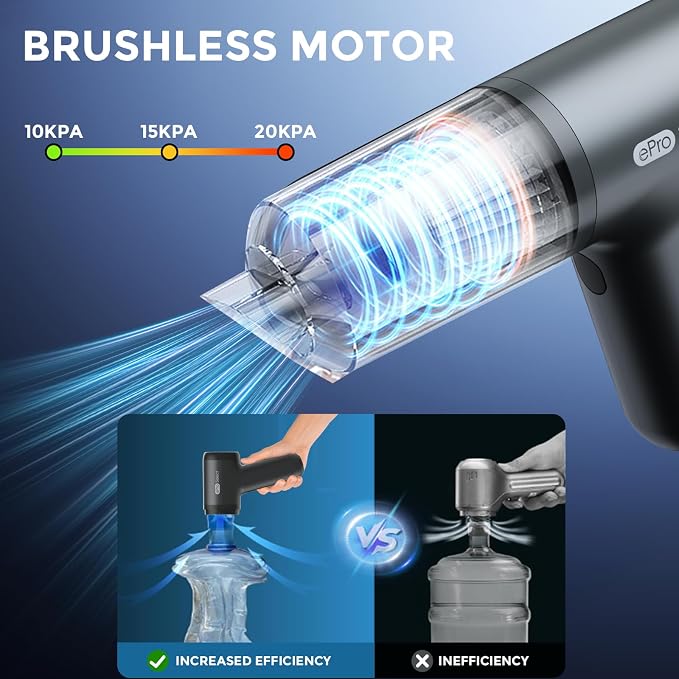 Car Vacuum, 2 Suction Modes, Portable Mini Cordless Cleaner - Image 2