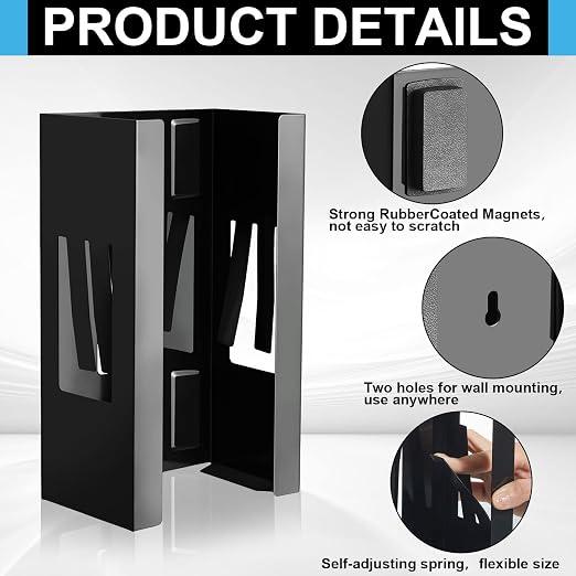 Lounsweer 6 Pcs Magnetic Glove Dispenser Holds Boxes of Towels Paper Tissue - Image 4