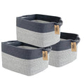 COMFY-HOMI 3Pack Cotton Rope Square Basket by COMFY-HOMI