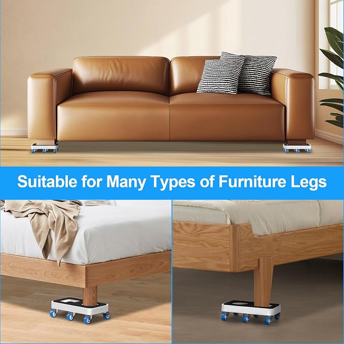 Furniture Dolly with Dual Groove Design: Furniture Sliders with 6 Wheels - Image 3
