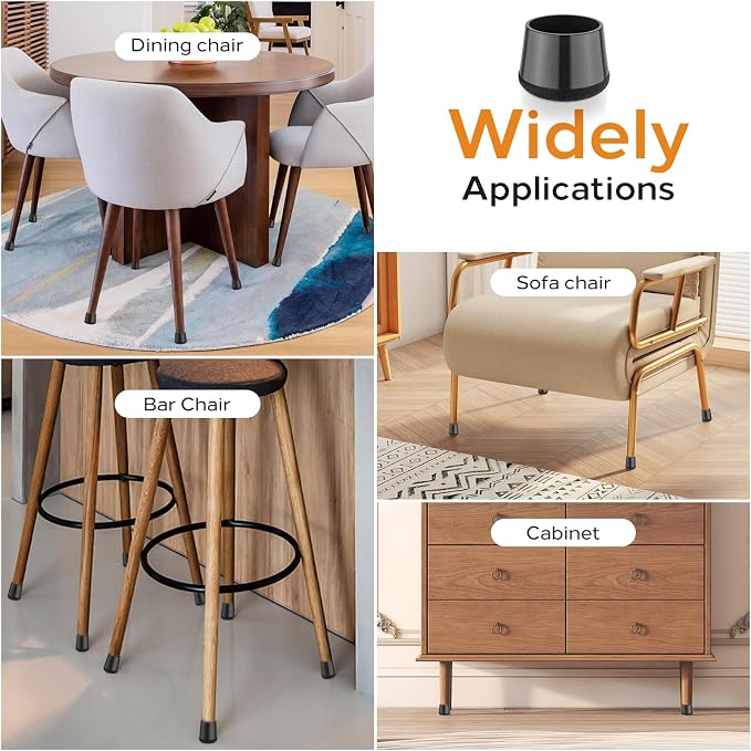 24 PCS Silicone & Felt Chair Leg Floor Protectors - Image 6