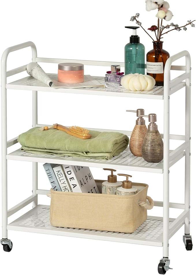 HDANI 3 Tier Metal Rolling Heavy Cart Supports 40 Lbs Per Tier, Rolling Cart by HDANI