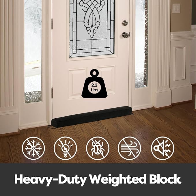 Weighted Door Draft Stopper for Front Door, for Exterior, Back Door, Fits Door - Image 3