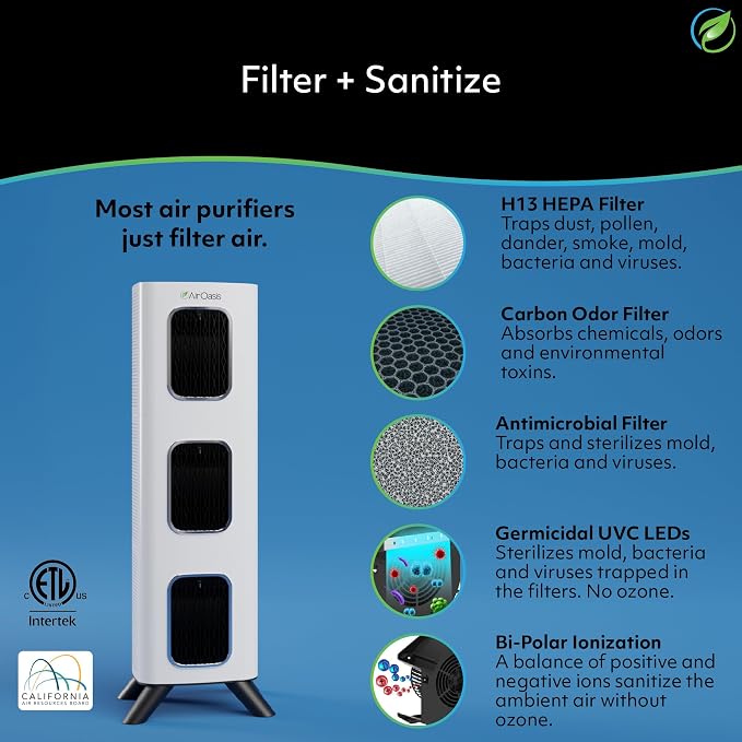 Air Oasis iAdaptAir 2.0 H13 HEPA Filter Air Purifier Reduces 99% of Viruses - Image 4