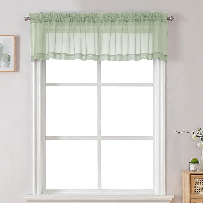 Chyhomenyc Sheer Valances for Windows 2 Pack, Small Window Curtains for Living by Chyhomenyc