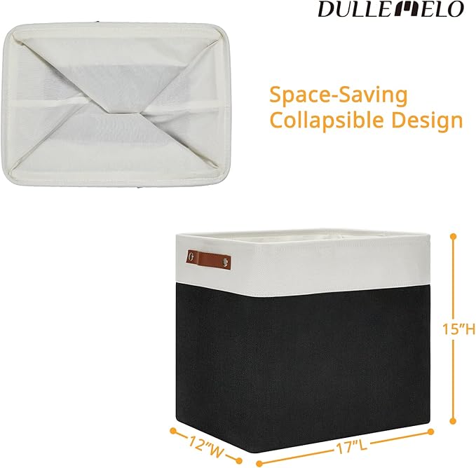 DULLEMELO Large Fabric Basket for Organizing, Collapsible Storage Bin for - Image 2