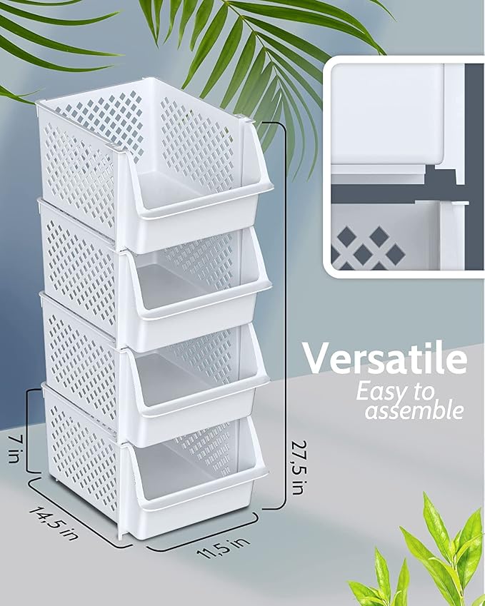 Skywin TidyFriend Plastic Stackable Storage Bins - Image 3
