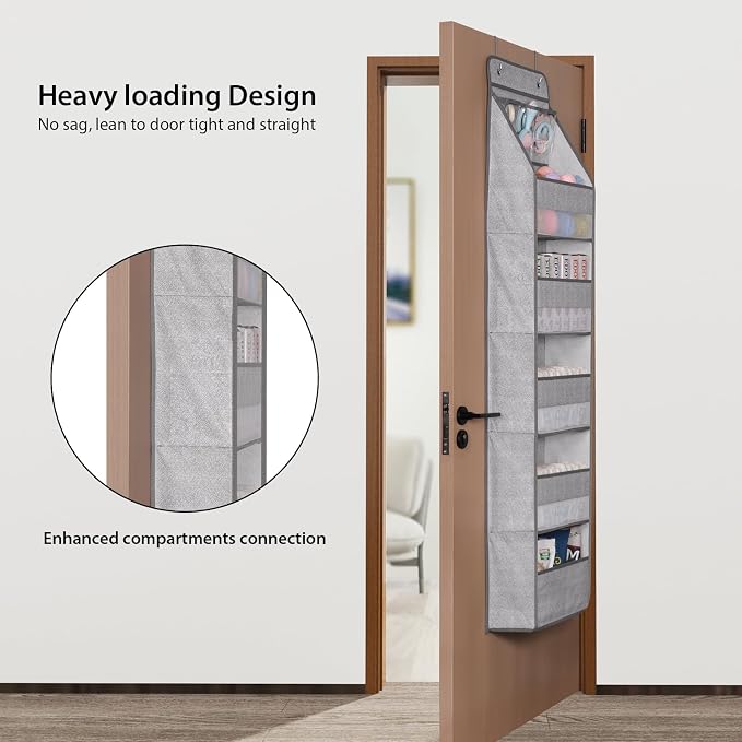 Univivi 6-Shelf Over Door Hanging Organizer Fabric Baby Door Storage - Image 2