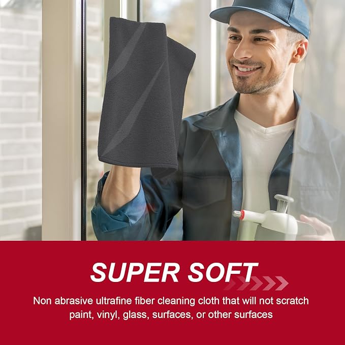 200 Pcs Microfiber Cleaning Cloth 16x16 Inch Microfiber Towels - Image 4