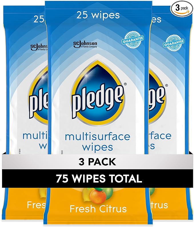 Pledge Multisurface Cleaning Wipes, pH Balanced, Fresh Citrus by Pledge